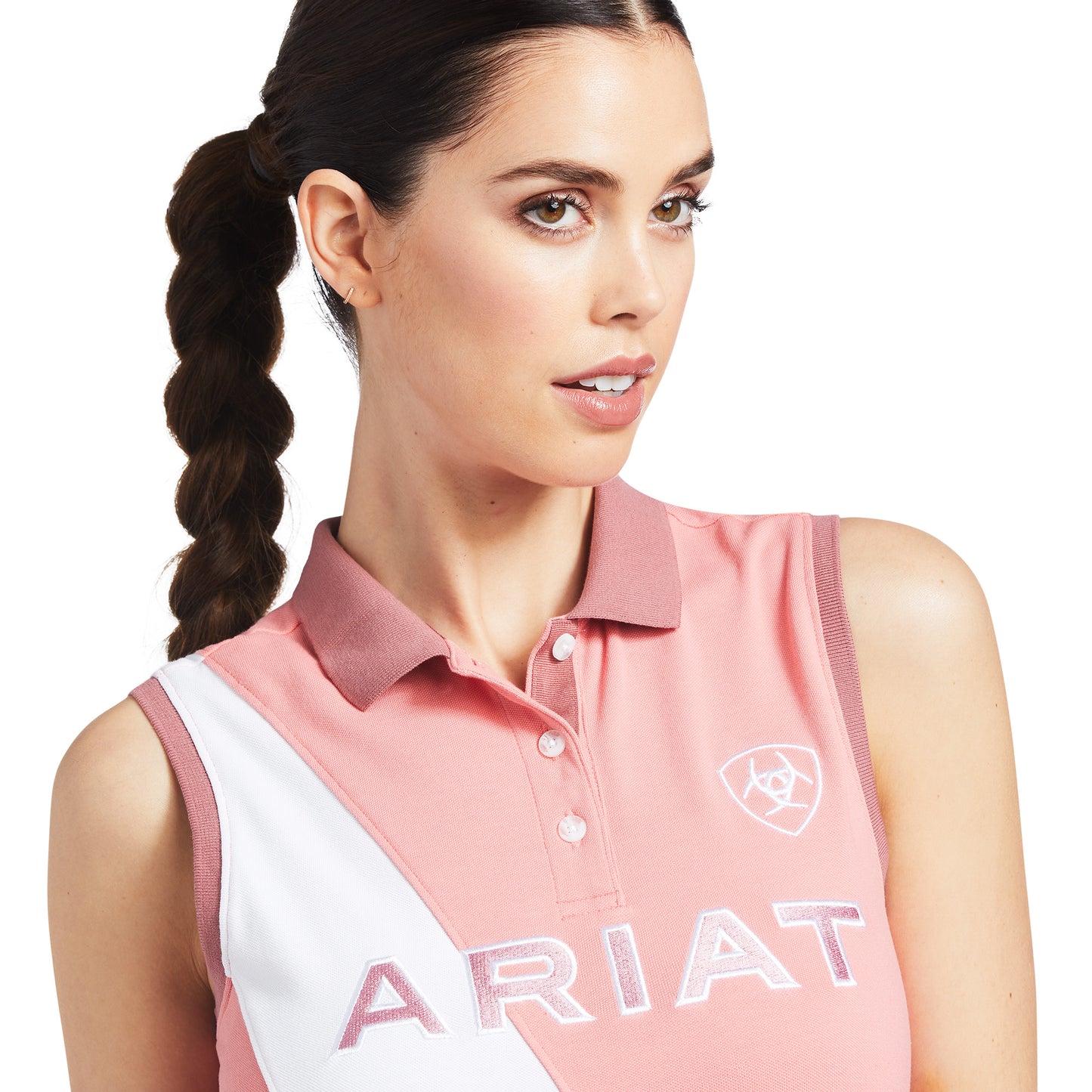Ariat Ladies Taryn Sleeveless Peach Blossom Polo Shirt 10039168