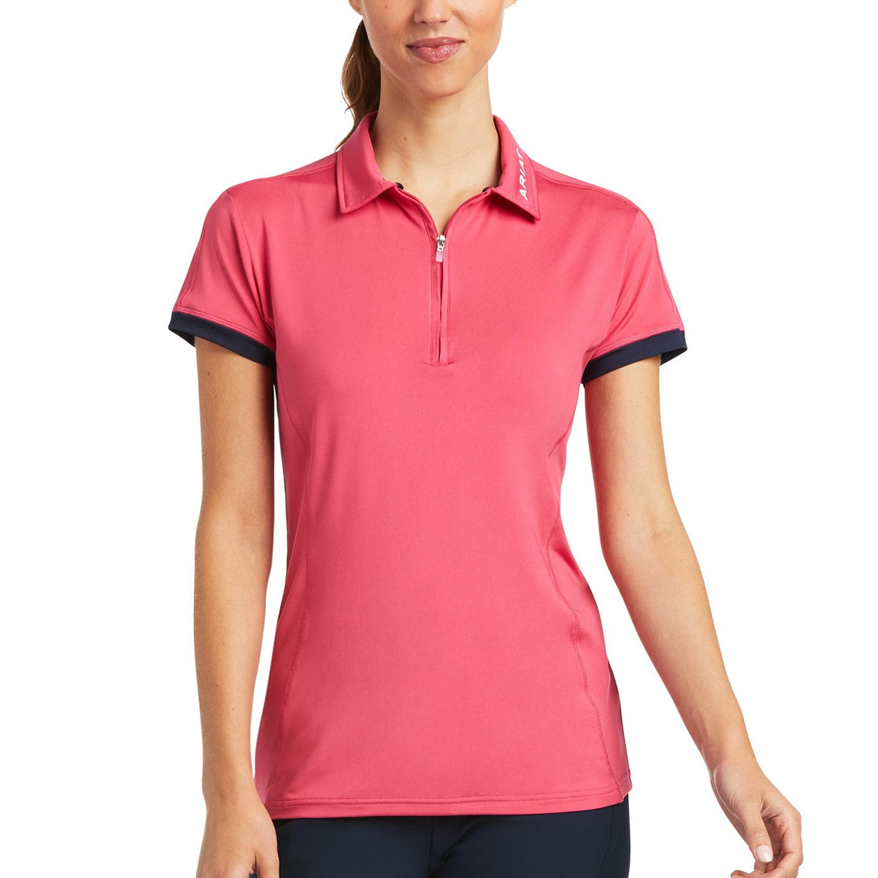Ariat® Ladies Bandera Party Punch Pink 1/4 Zip Polo Shirt 10039186