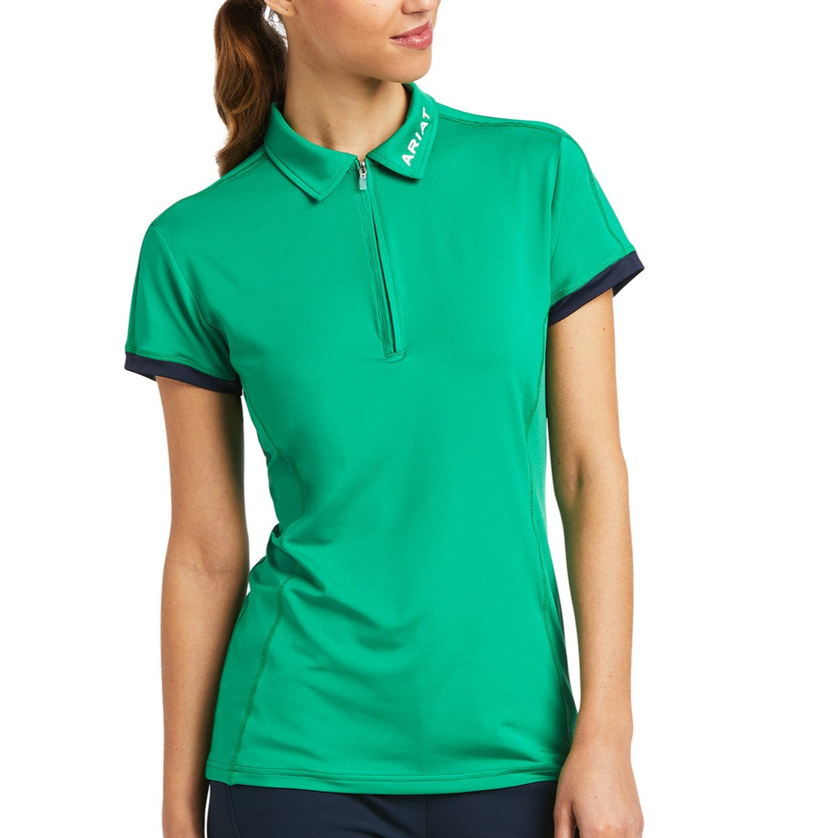 Ariat® Ladies Bandera Pool Table Green 1/4 Zip Polo Shirt 10039187