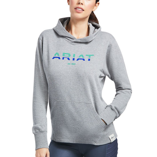 Ariat® Ladies 3D Logo 2.0 Heather Grey Pullover Sweatshirt 10039223