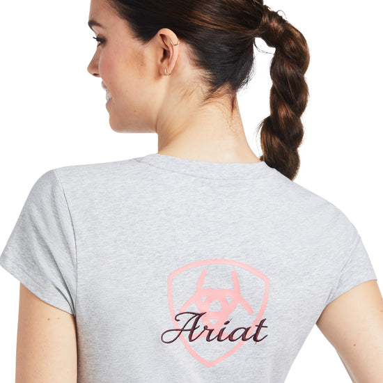 Ariat® Ladies Logo Script Heather Grey T-Shirt 10039651