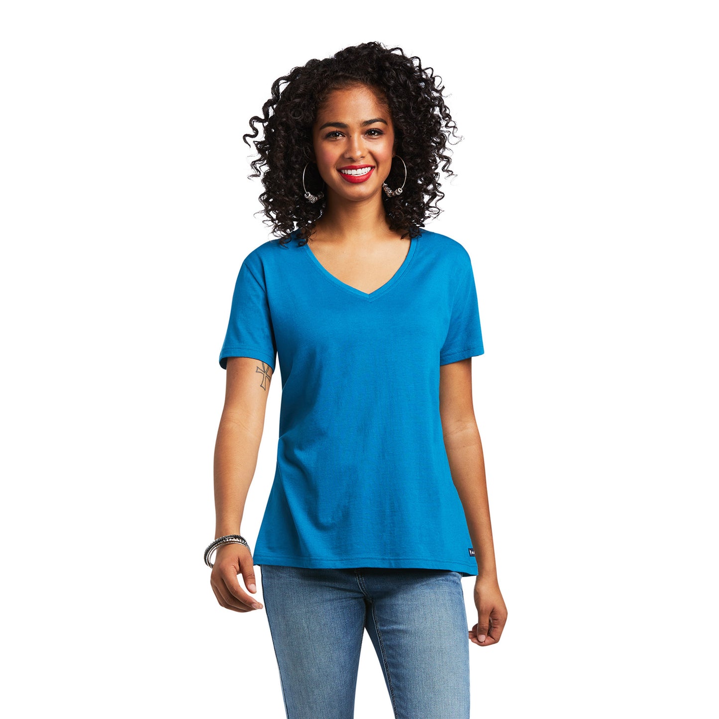 Ariat Ladies Element Saxony Blue Short Sleeve T-Shirt 10039418