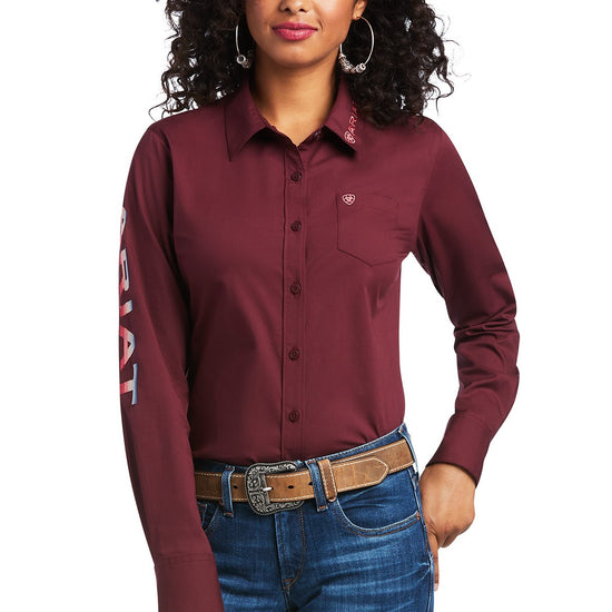 Ariat Ladies Team Kirby Zinfandel Long Sleeve Shirt 10039458