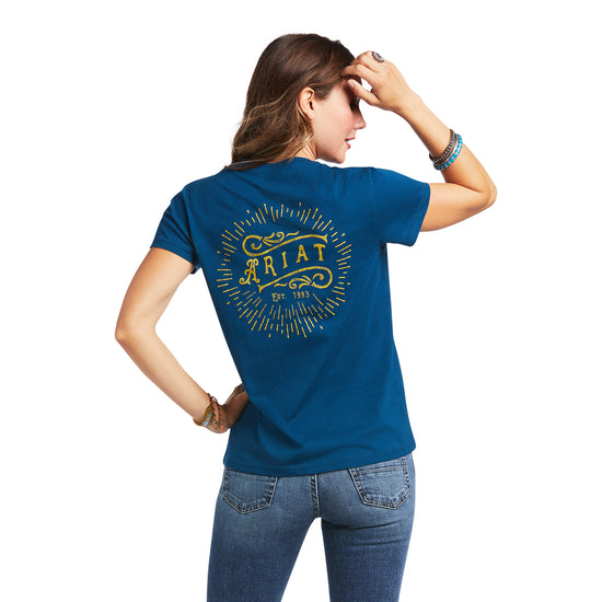 Ariat Ladies R.E.A.L™ Vintage Sunburst Blue Opal T-Shirt 10039771