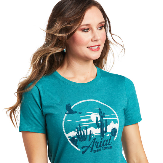 Ariat® Ladies Opuntia Short Sleeve Teal Green Heather T-Shirt 10039973
