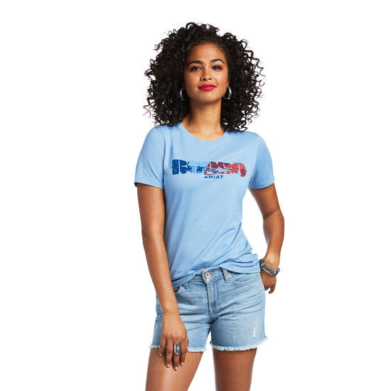 Ariat® Women's Rodeo Light Blue Heather Graphic T-Shirt 10039979