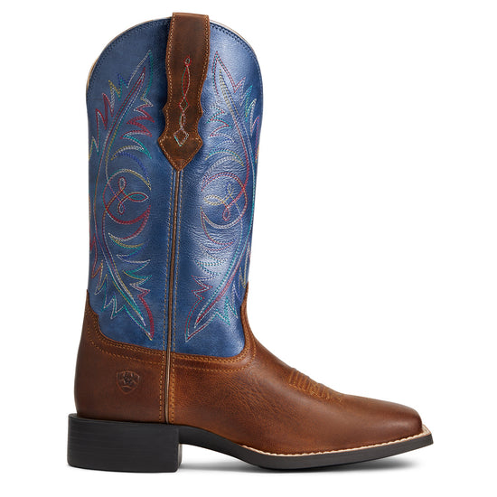 Ariat® Ladies Round Up Sassy Brown Wide Square Toe Boots 10040422