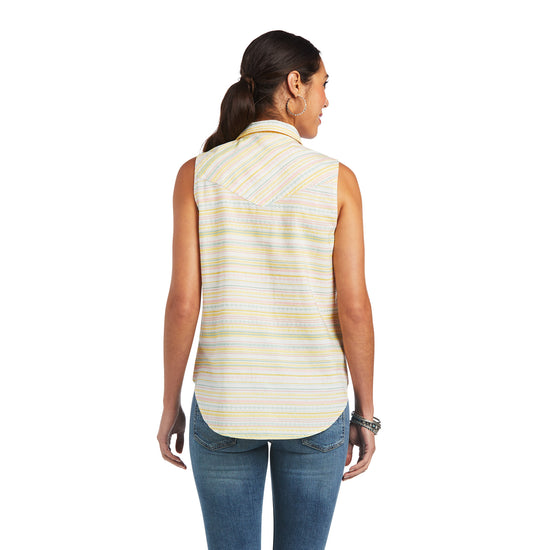 Ariat Ladies Jasmine Yarn Dye Jacquard Stripe Sleeveless Shirt 10040509
