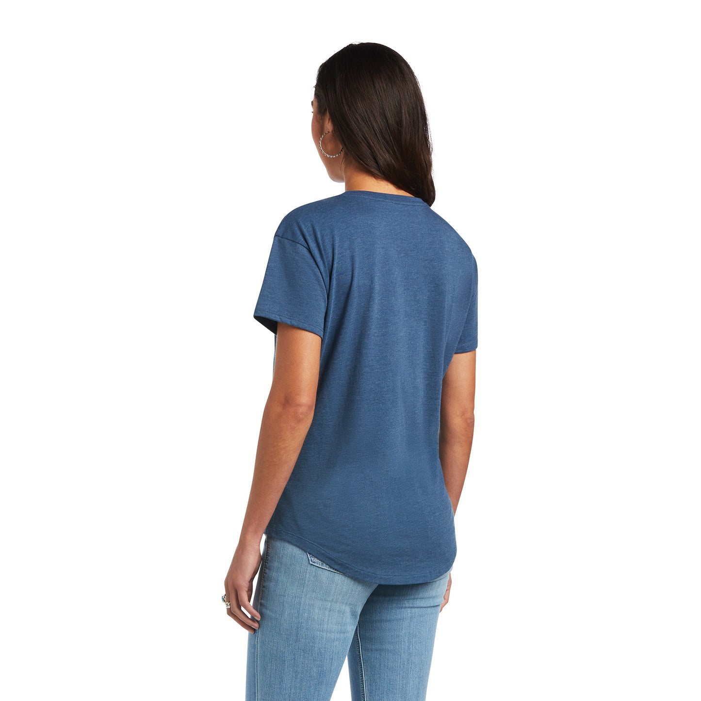 Ariat® Ladies Cactus Peace Sailor Blue Heather Logo T-shirt 10040957