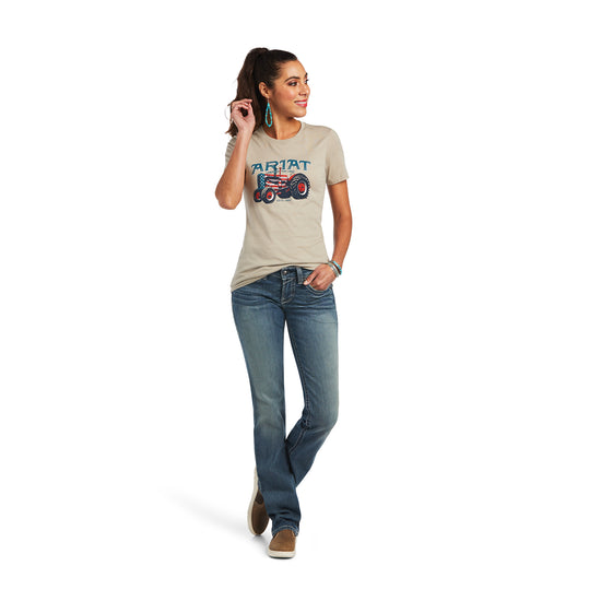 Ariat® Ladies Tractor USA Khaki Heather Graphic T-shirt 10040958