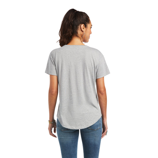 Ariat® Ladies Bandana Logo Heather Grey Graphic T-shirt 10040966