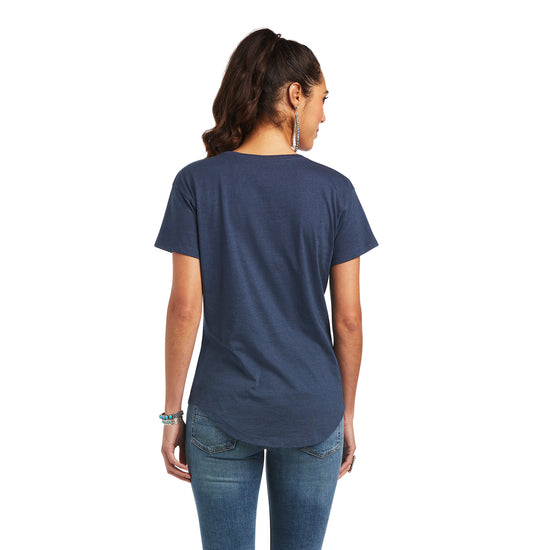Ariat® Ladies Sonora Graphic Logo Navy Heather T-shirt 10040982