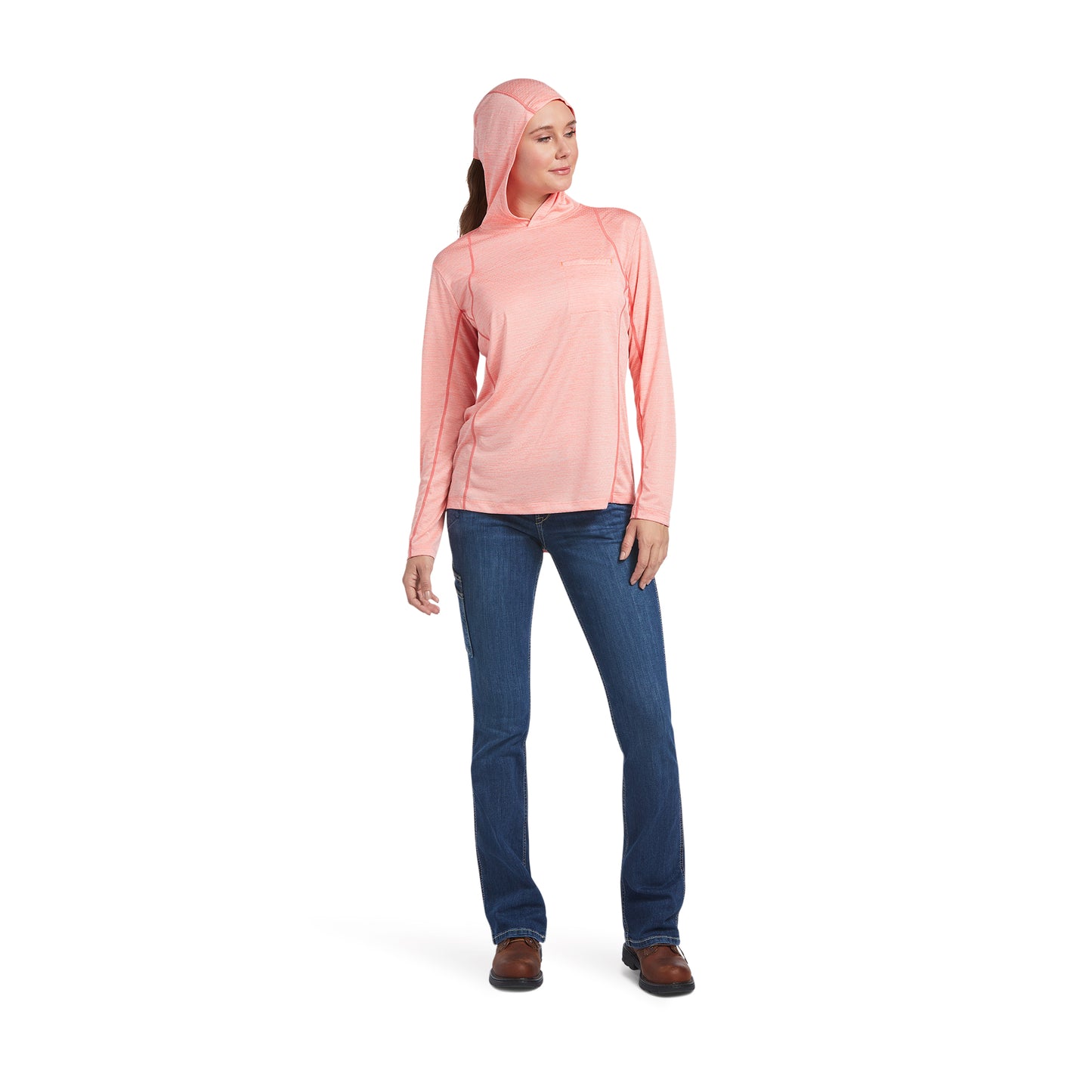 Ariat® Ladies Rebar Evolution Summer Melon Hooded Sun T-Shirt 10039139