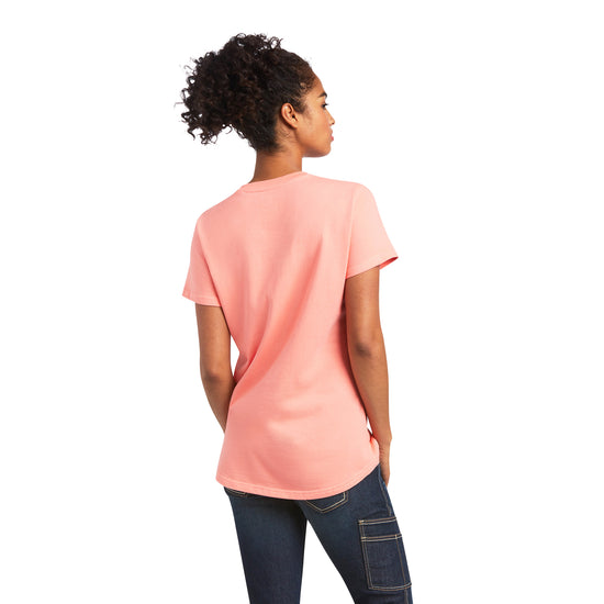 Ariat® Ladies Rebar V-Neck Summer Melon Base Layer T-Shirt 10039432