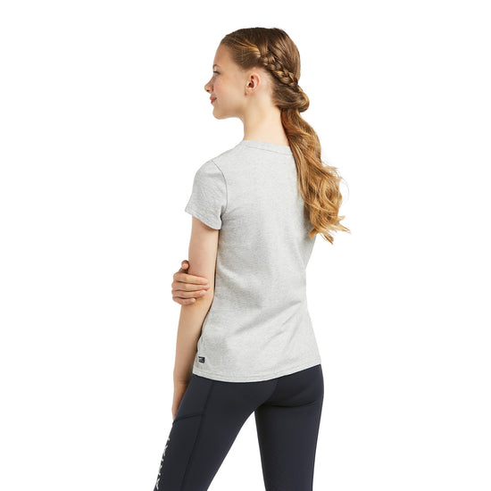 Ariat® Children's Vertical Logo Heather Grey Short Sleeve T-Shirt 10039225