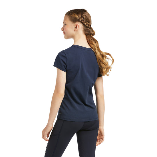 Ariat® Children's Vertical Logo Navy Short Sleeve T-Shirt 10039226