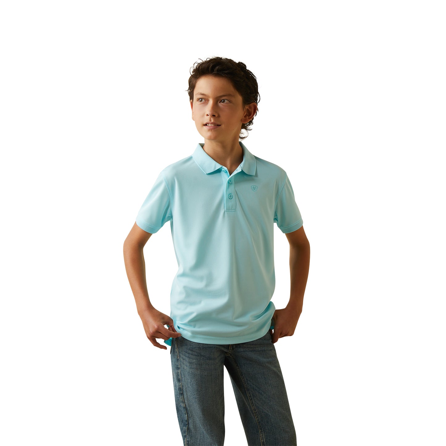 Ariat® Youth Boy's Tek Tanger Turquoise Polo Shirt 10043465