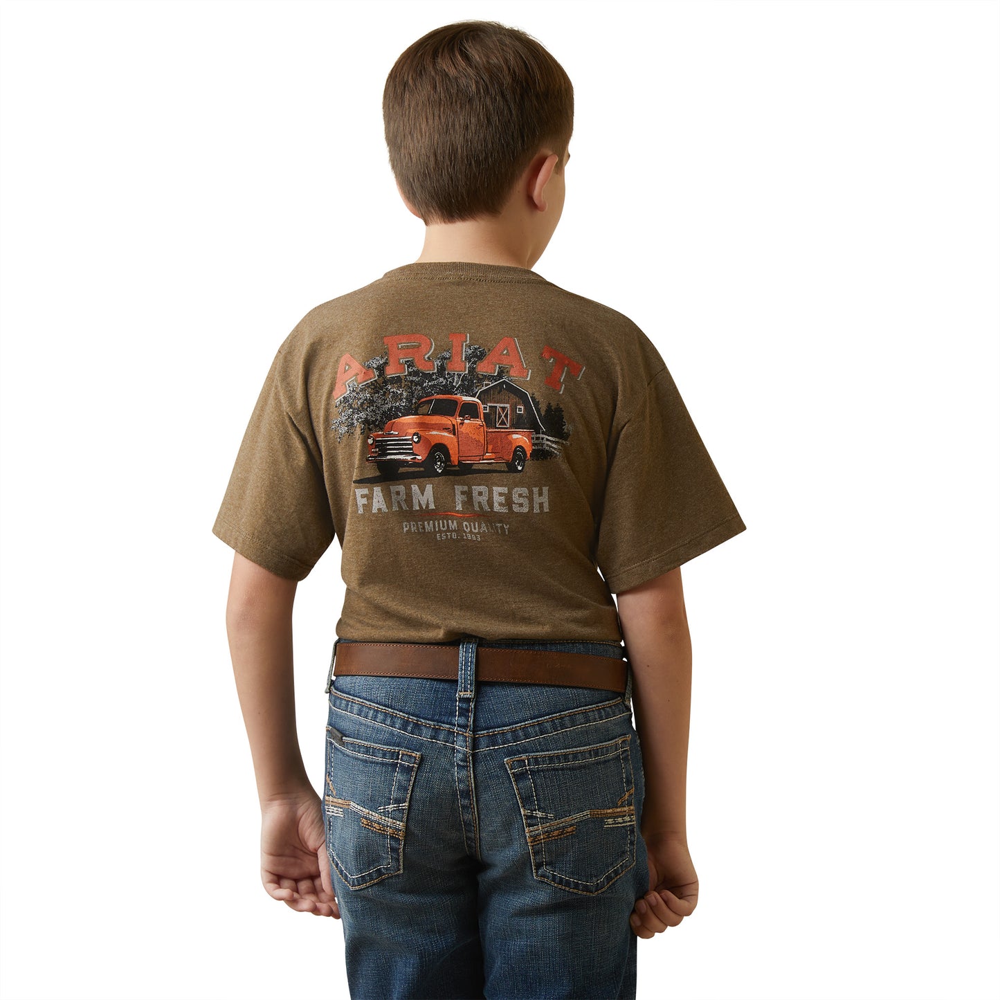 Ariat® Youth Boy's Farm Truck Brown Graphic T-Shirt 10044751