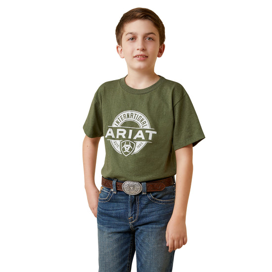 Ariat® Youth Boy's Forest Heather Center Fire Graphic T-Shirt 10045295