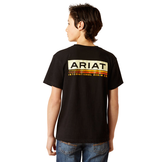 Ariat® Youth Boy's Retro Stripe Graphic Black T-Shirt 10045296