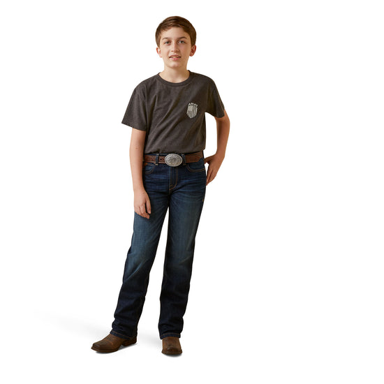 Ariat® Youth Boy's Charcoal Heather Patriot Badge T-Shirt 10045315