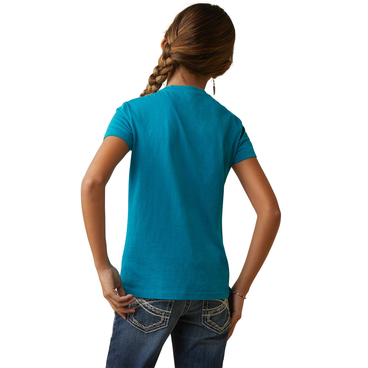 Ariat® Youth Girl's R.E.A.L™ Boot Kickin' Teal T-Shirt 10043629