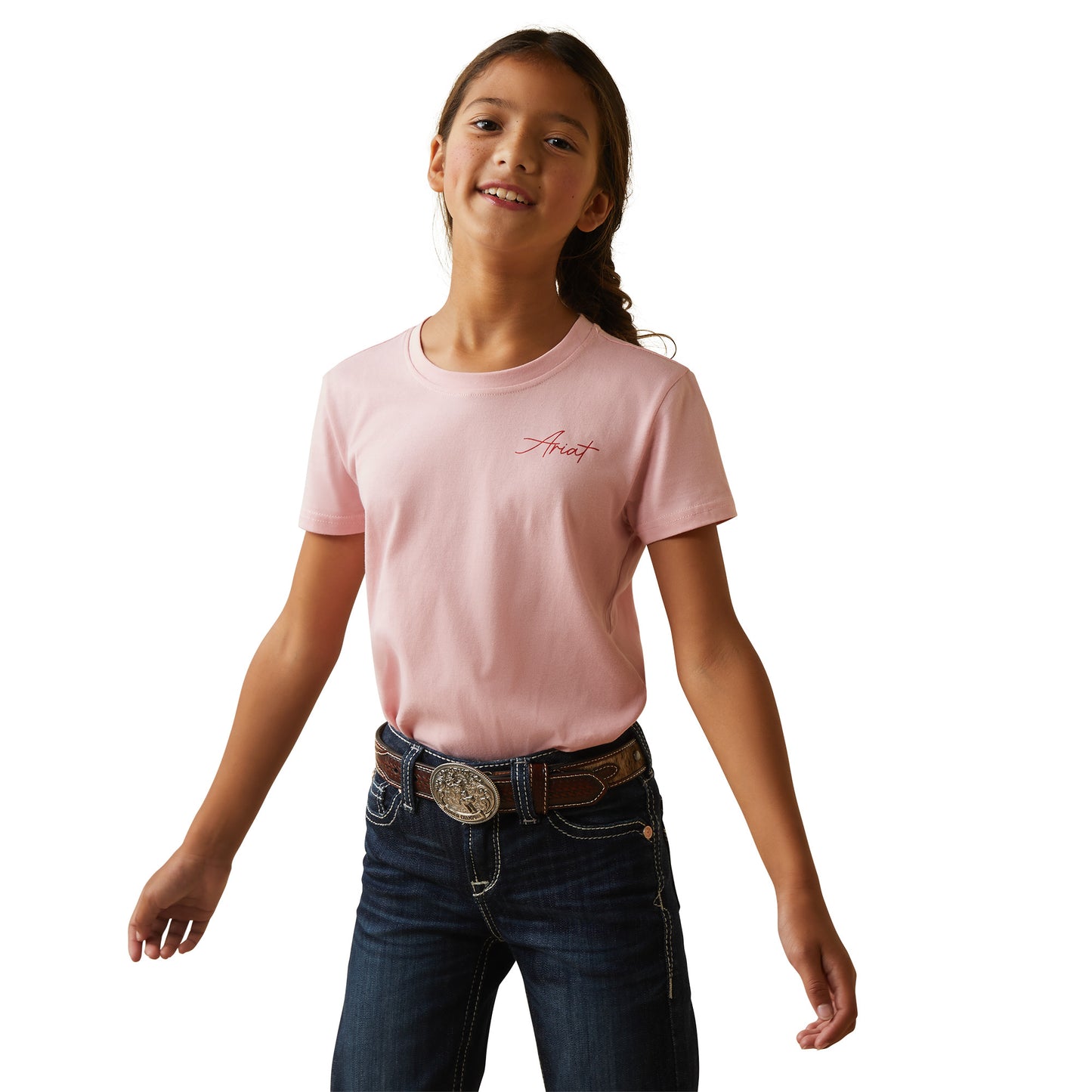 Ariat® Youth Girl's R.E.A.L™ Cool Cow Coral Blush T-Shirt 10043631