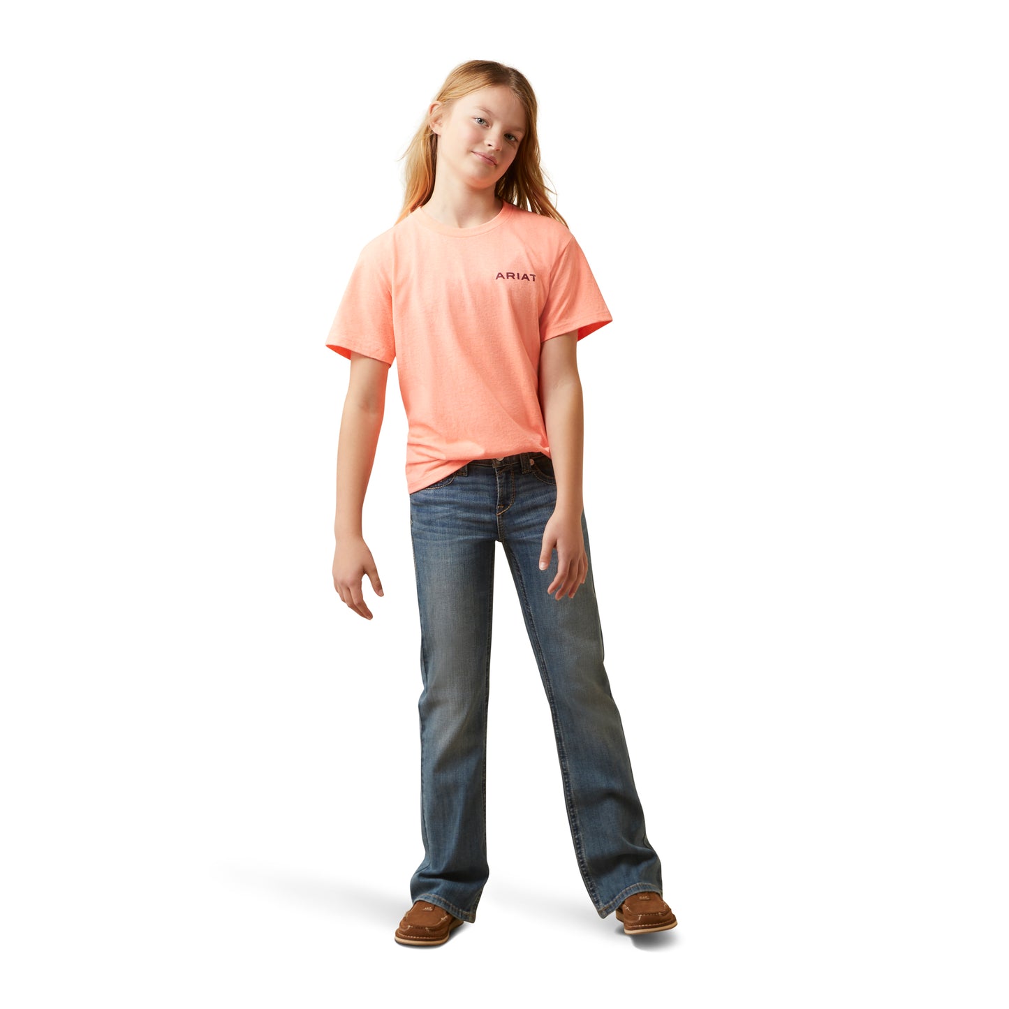 Ariat® Youth Girl's Gila River Coral Heather T-Shirt 10045456