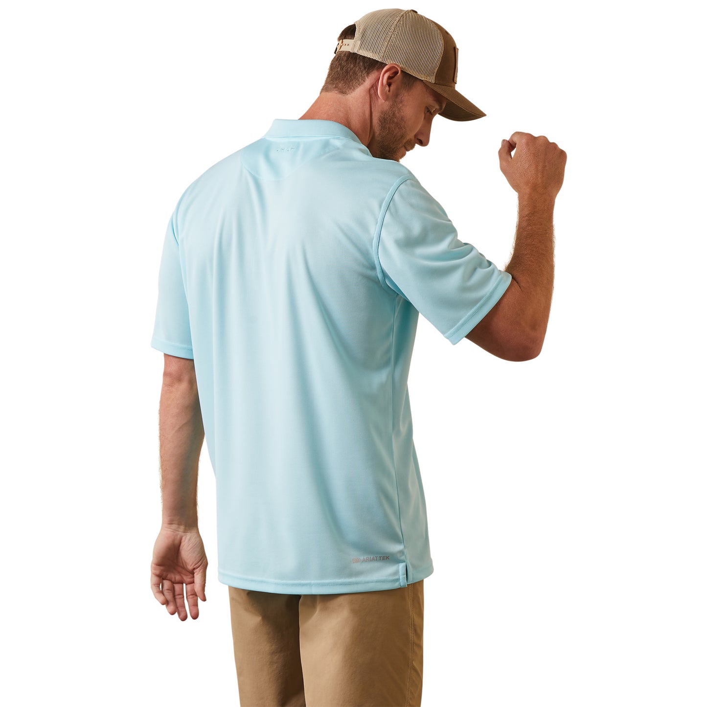 Load image into Gallery viewer, Ariat® Men&amp;#39;s AriatTEK Light Turquoise Short Sleeve Polo Shirt 10043505
