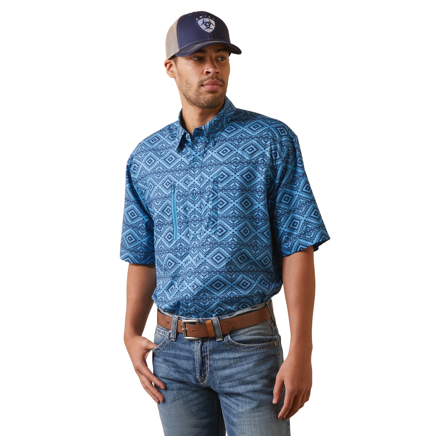 Ariat Men's VentTEK Classic Rainwater Blue Button Down Shirt 10043512