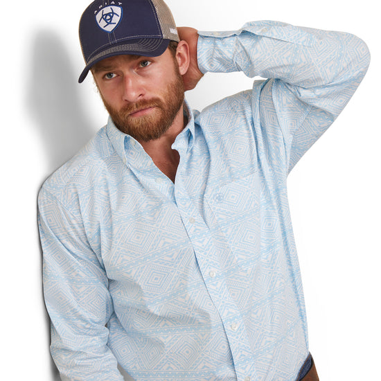 horizon blue dress shirt Mens Blue Button Up Dress Shirt