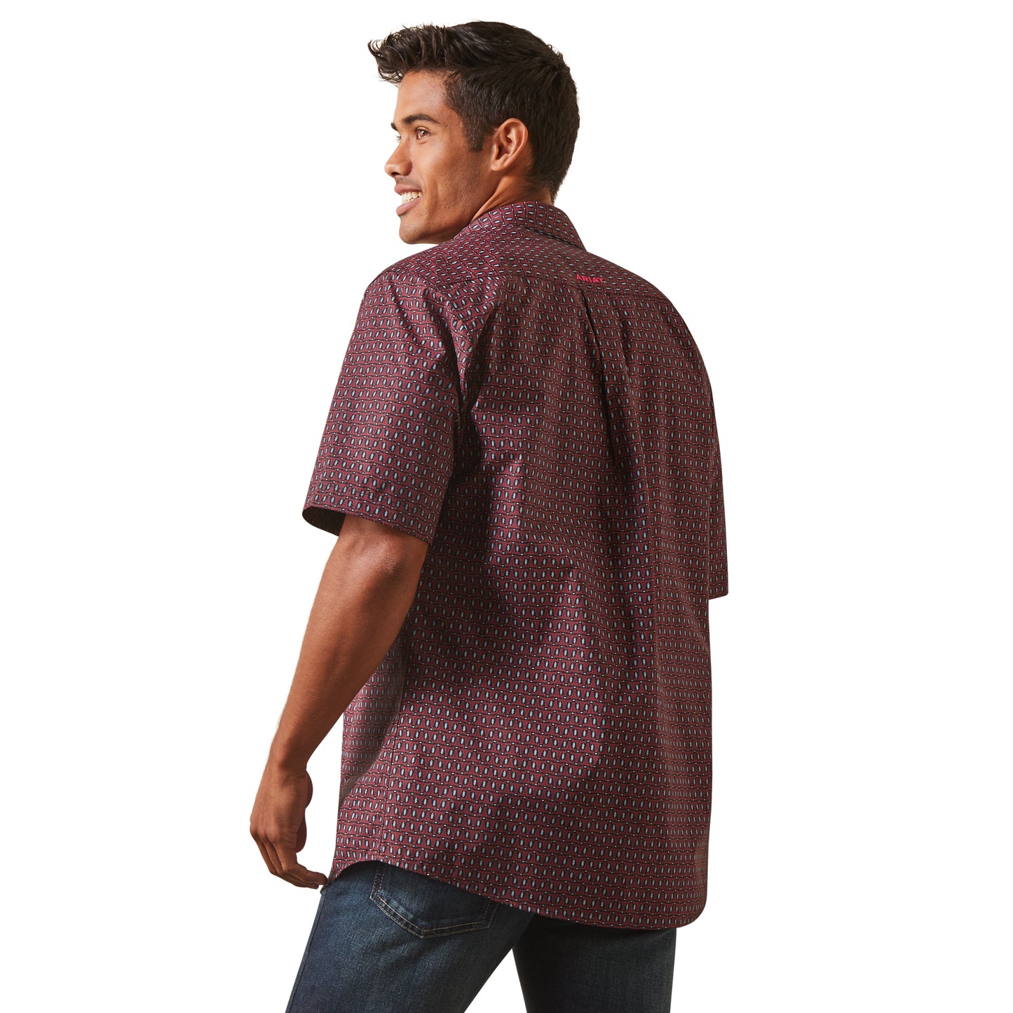 Ariat® Men's Fitted Irie Geometric Purple Button Up Shirt 10043634