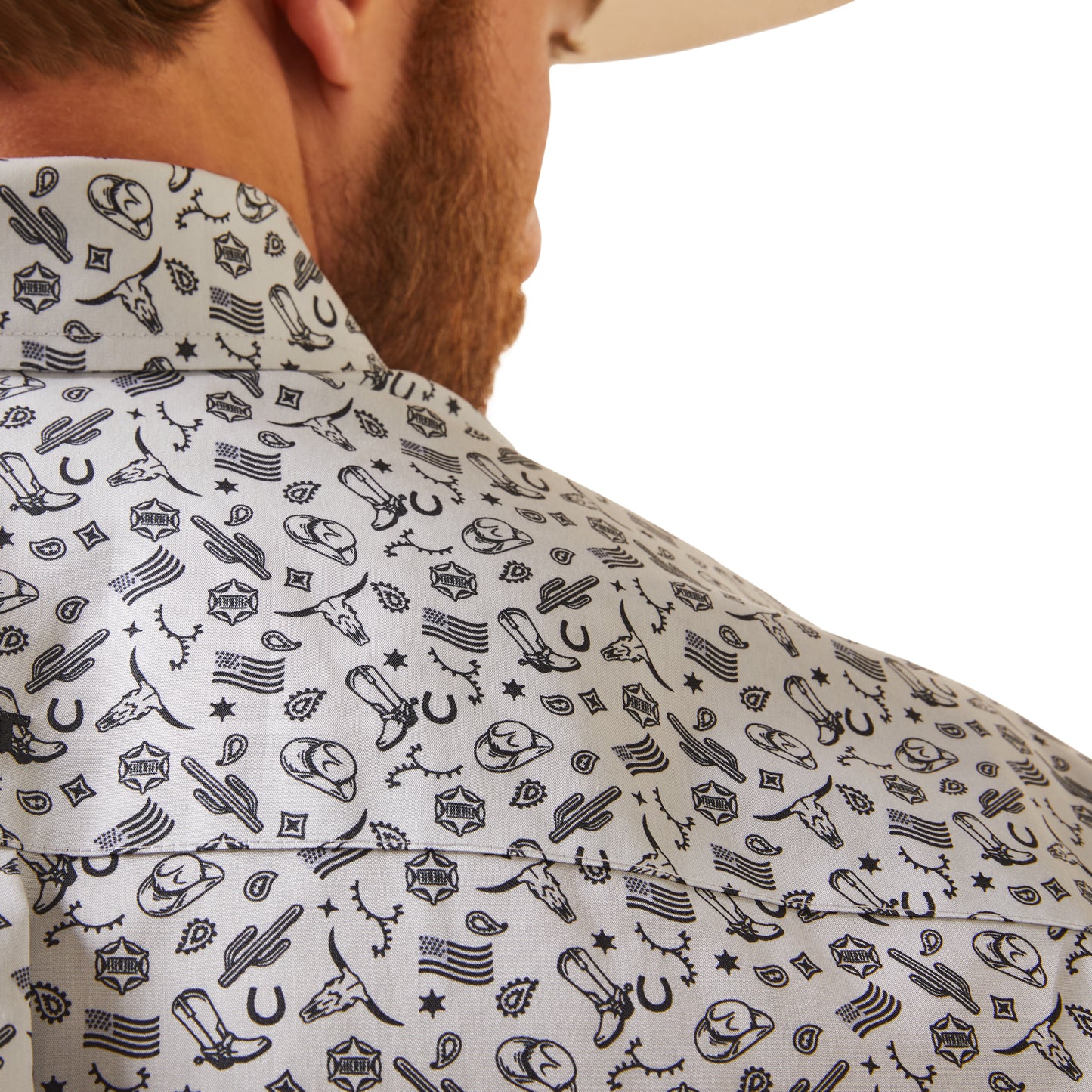 Ariat® Men's Wrinkle Free Fortune Grey Button Down Shirt 10043702