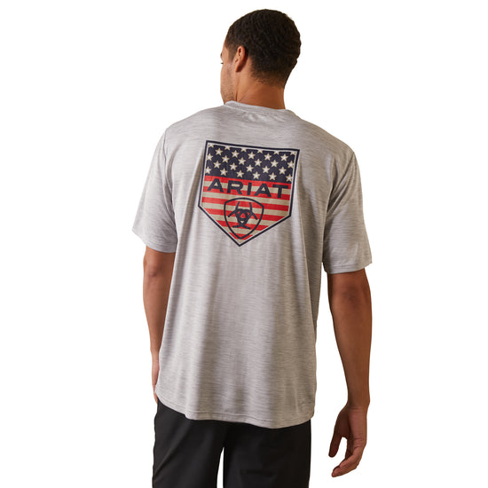 Ariat® Men's Charger Proud Shield Echo Grey T-Shirt 10043765