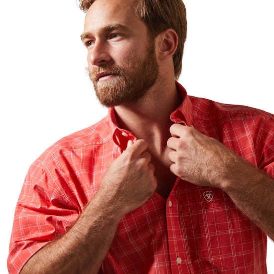 Ariat® Men's Pro Daniel Cayenne Red Button Down Shirt 10043911