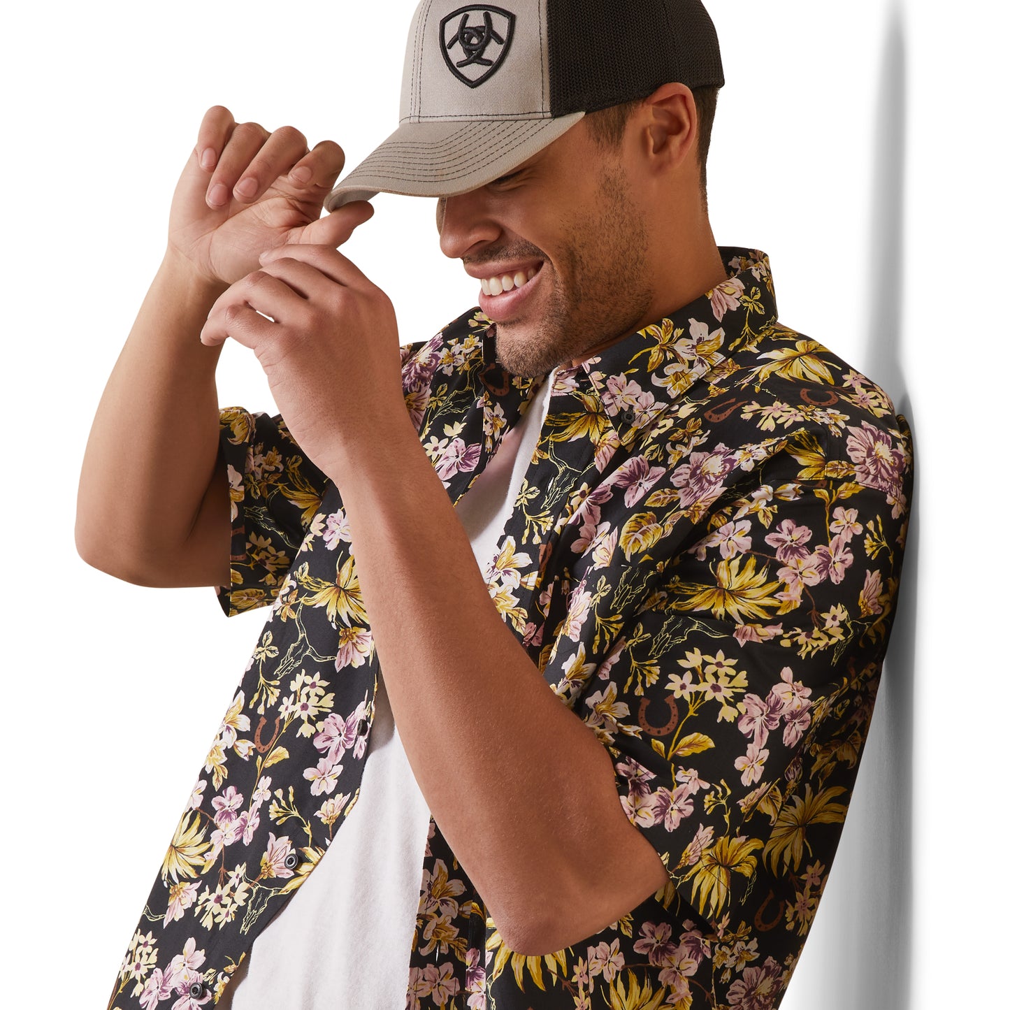 Ariat® Men's Dex Floral Print Black Button Down Shirt 10043919