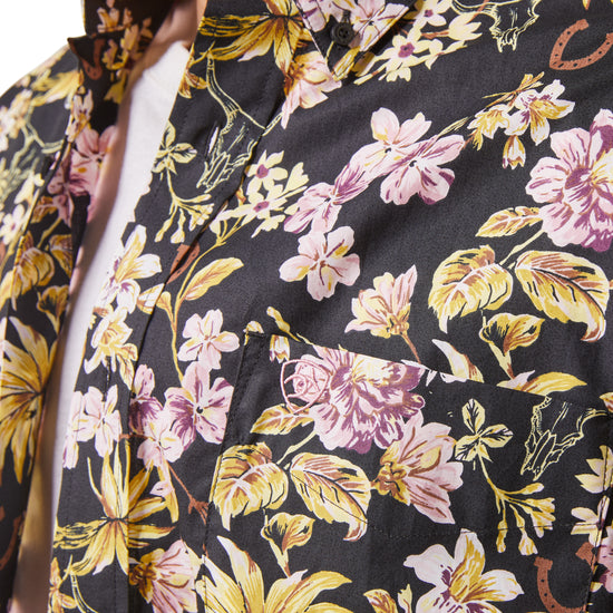 Ariat® Men's Dex Floral Print Black Button Down Shirt 10043919