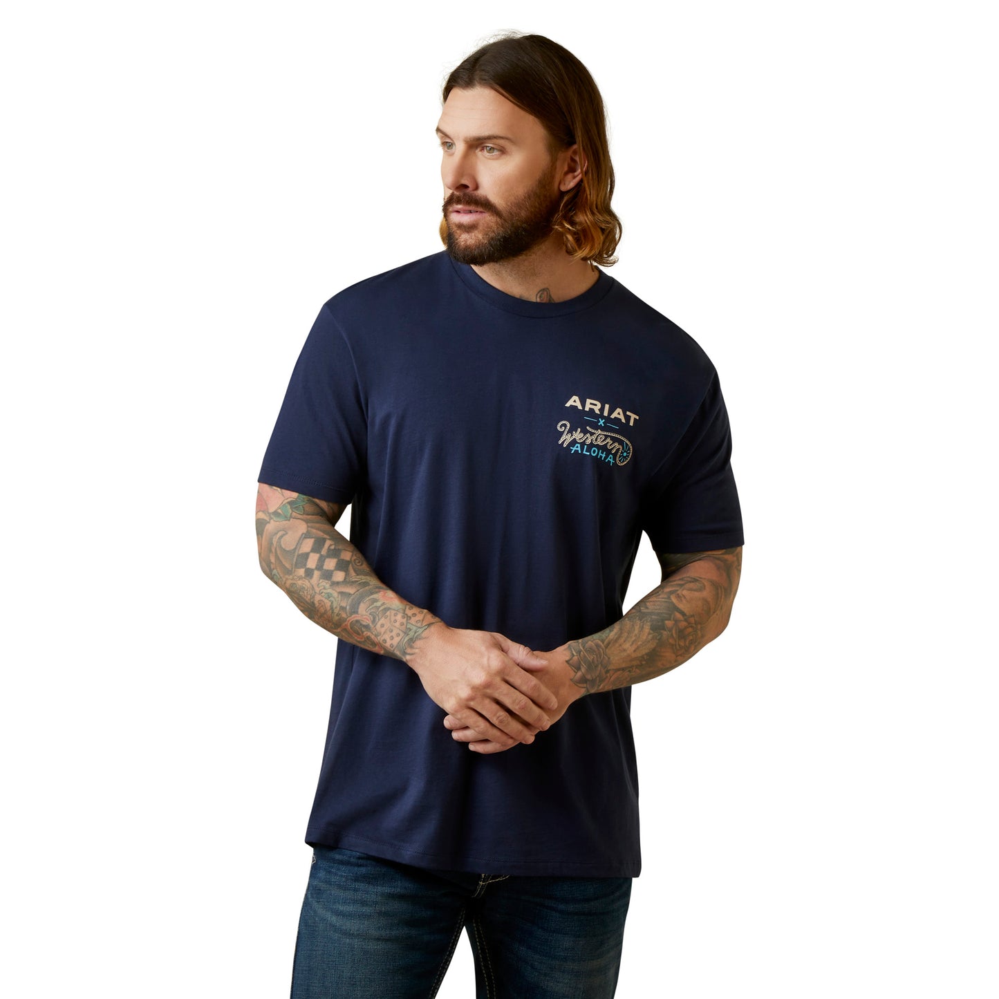 Ariat® Men's Navy Surf Boar Western Aloha T-Shirt 10044014