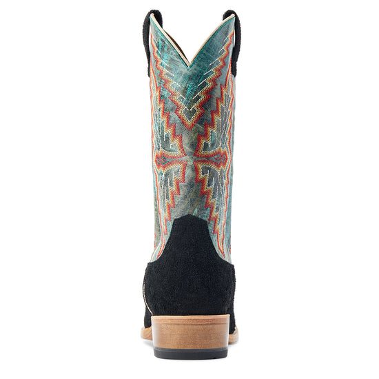 Ariat® Men's Futurity Showman Black Roughout & Roaring Turquoise Western Boots 10044498