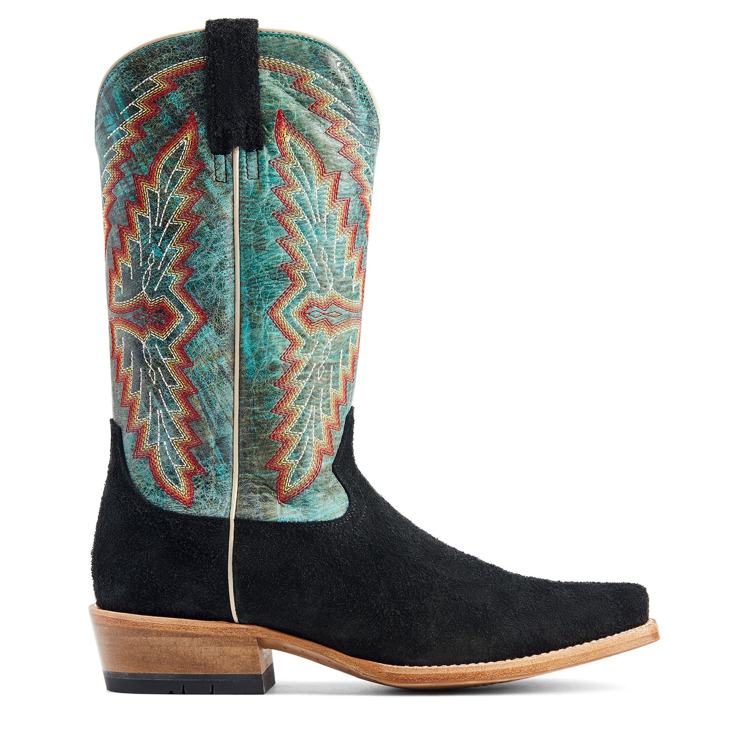Ariat® Men's Futurity Showman Black Roughout & Roaring Turquoise Weste
