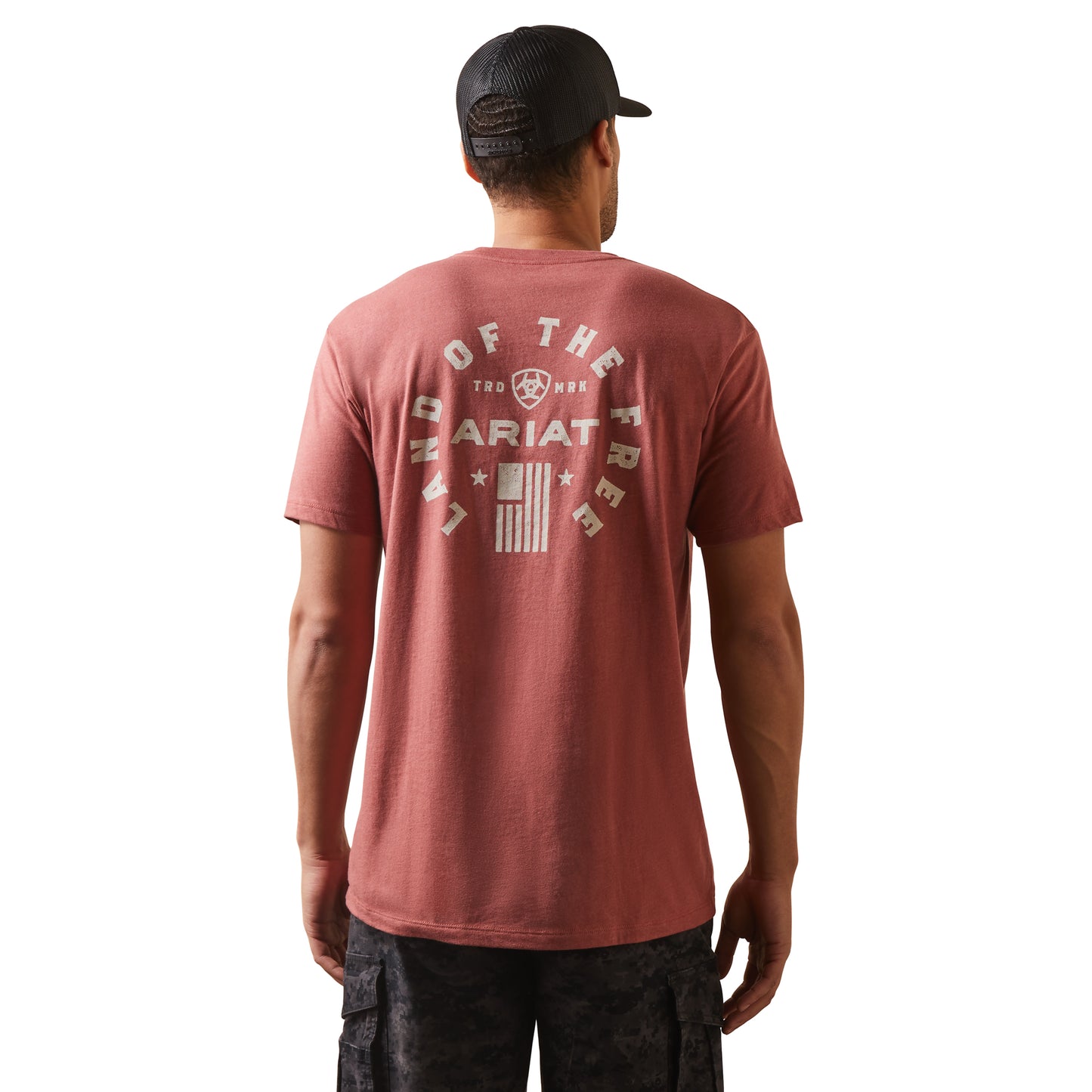 Load image into Gallery viewer, Ariat® Men&amp;#39;s Land Of The Free Red Clay Heather T-Shirt 10044744
