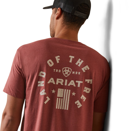 Load image into Gallery viewer, Ariat® Men&amp;#39;s Land Of The Free Red Clay Heather T-Shirt 10044744
