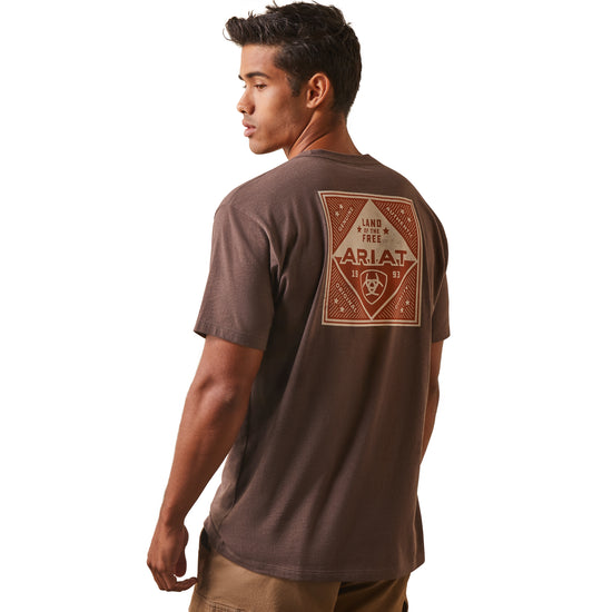 Ariat® Men's Patch Brown Heather Graphic T-Shirt 10044758
