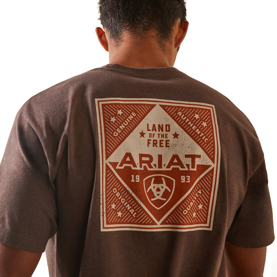 Ariat® Men's Patch Brown Heather Graphic T-Shirt 10044758