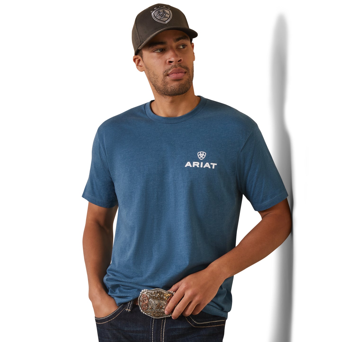 Ariat® Men's Land Of The Free Steel Blue Heather T-Shirt 10044765