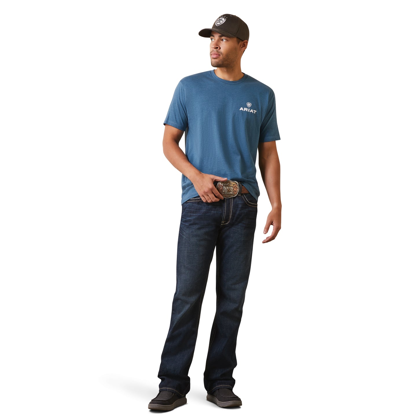 Ariat® Men's Land Of The Free Steel Blue Heather T-Shirt 10044765