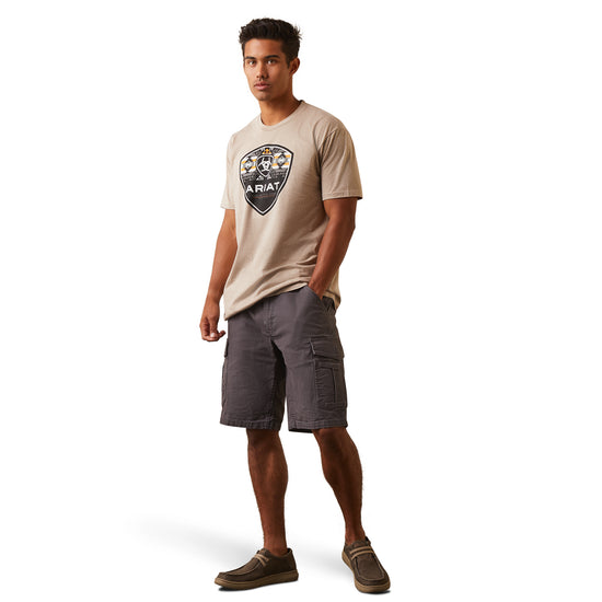 Ariat® Men's Geo Fill Oatmeal Beige Graphic T-Shirt 10044769