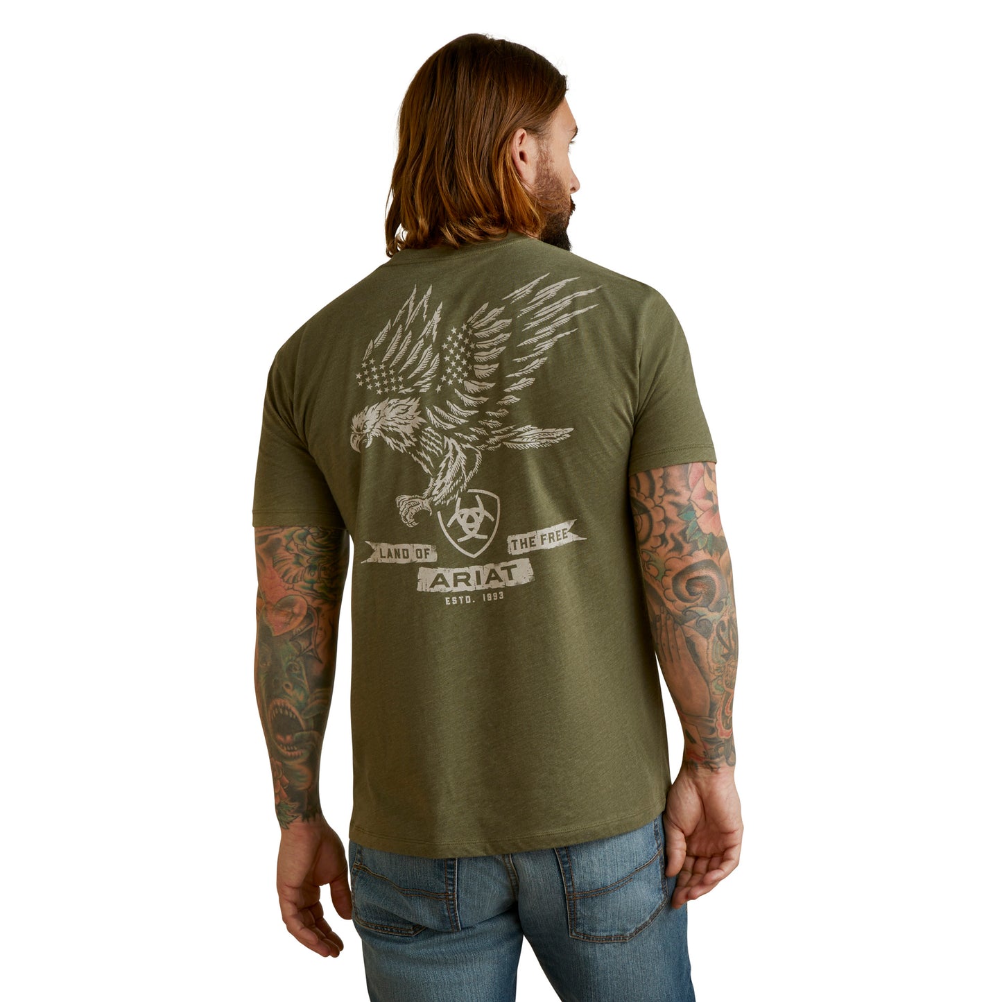 Ariat® Men's Fighting Eagle Military Heather Graphic T-Shirt 10044772