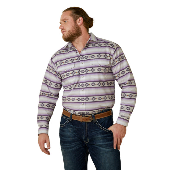 Ariat® Men's Classic Aztec Oyster Gray Snap Button Down Shirt 10044982