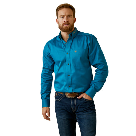 Ariat Men's Team Logo Deep Turquoise Button Down Shirt 10045026